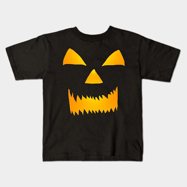 Evil Glowing Jackolantern face Kids T-Shirt by Eric03091978